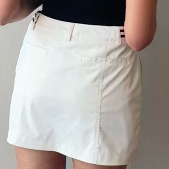 Elegance Sports Paris Tennis Skirt with Built In Shorts, Buttons, White, Small - Picture 7 of 16